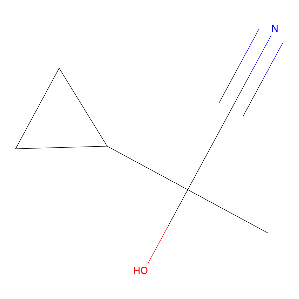 2-Cyclopropyl-2-hydroxypropanenitrile molecular structure, CAS 4111-11-9