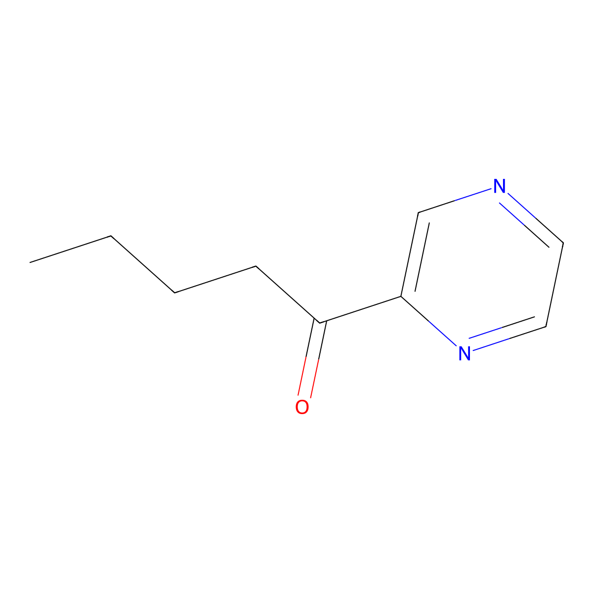 1-(Pyrazin-2-yl)pentan-1-one molecular structure, CAS 41110-21-8