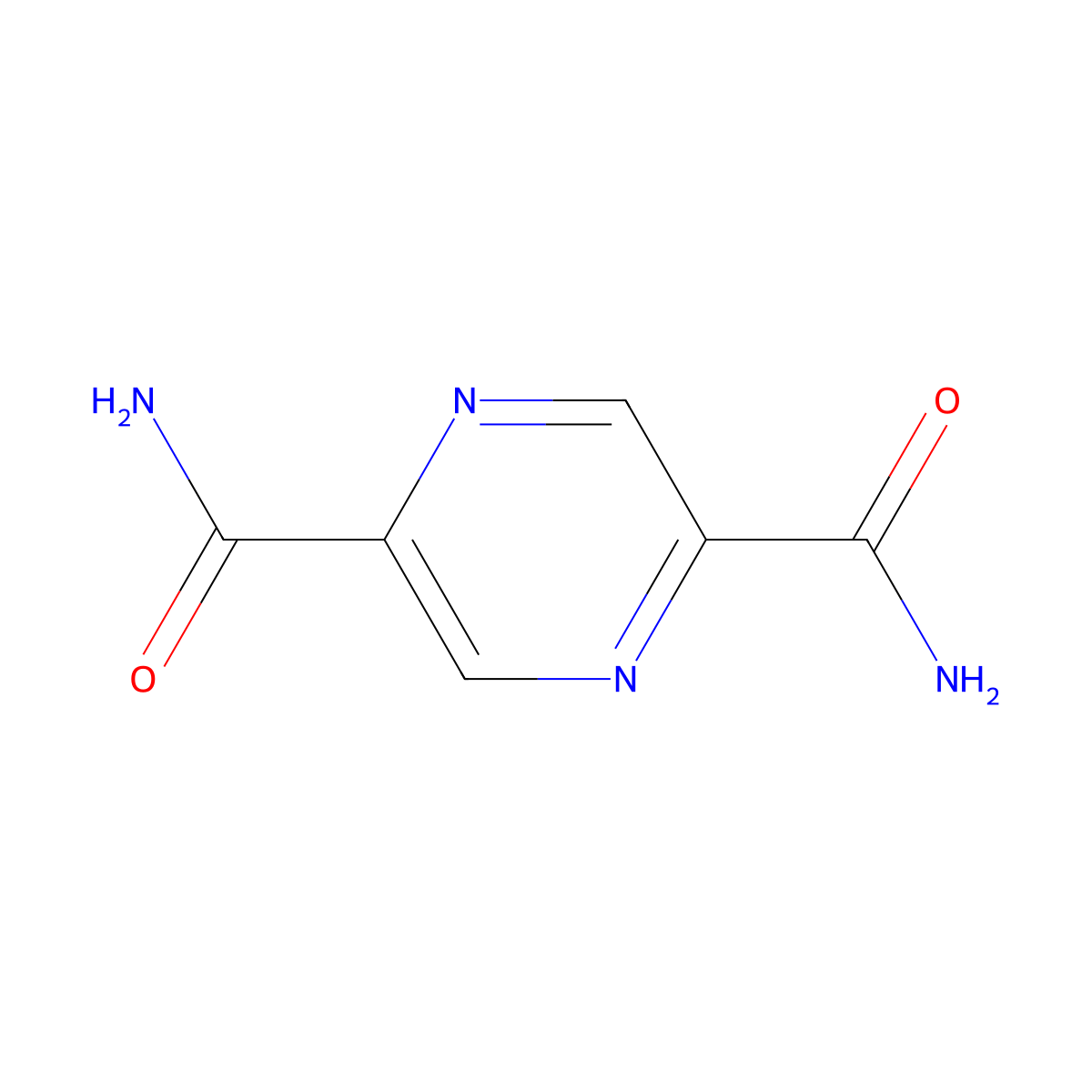 Pyrazine-2,5-dicarboxamide molecular structure, CAS 41110-27-4