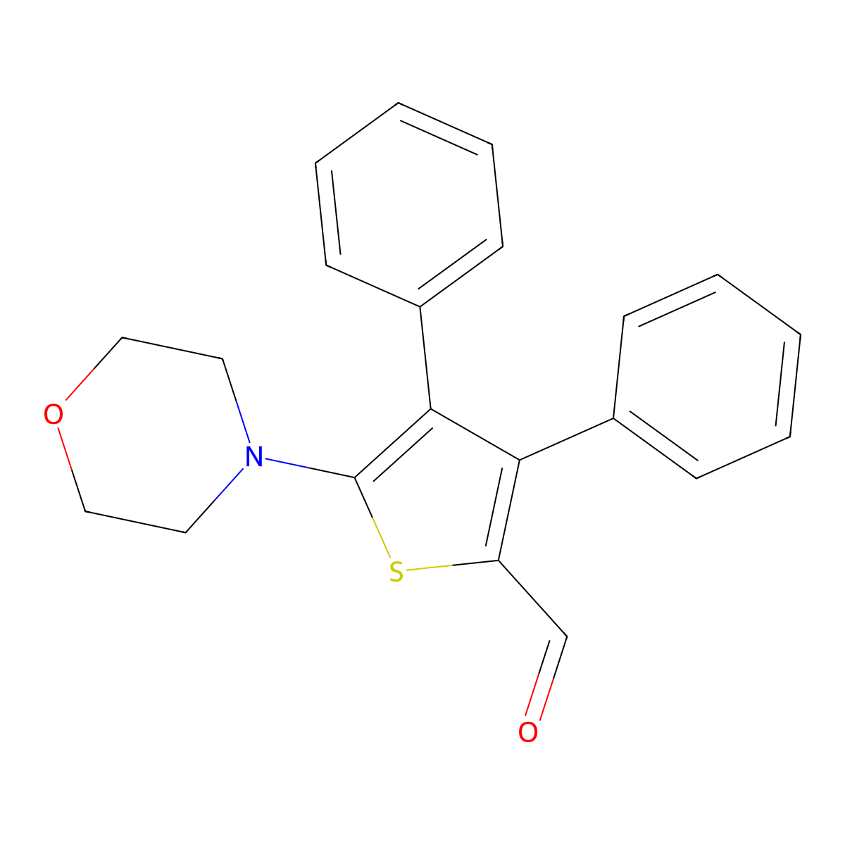 5-Morpholin-4-yl-3,4-diphenylthiophene-2-carbaldehyde molecular structure, CAS 41113-06-8