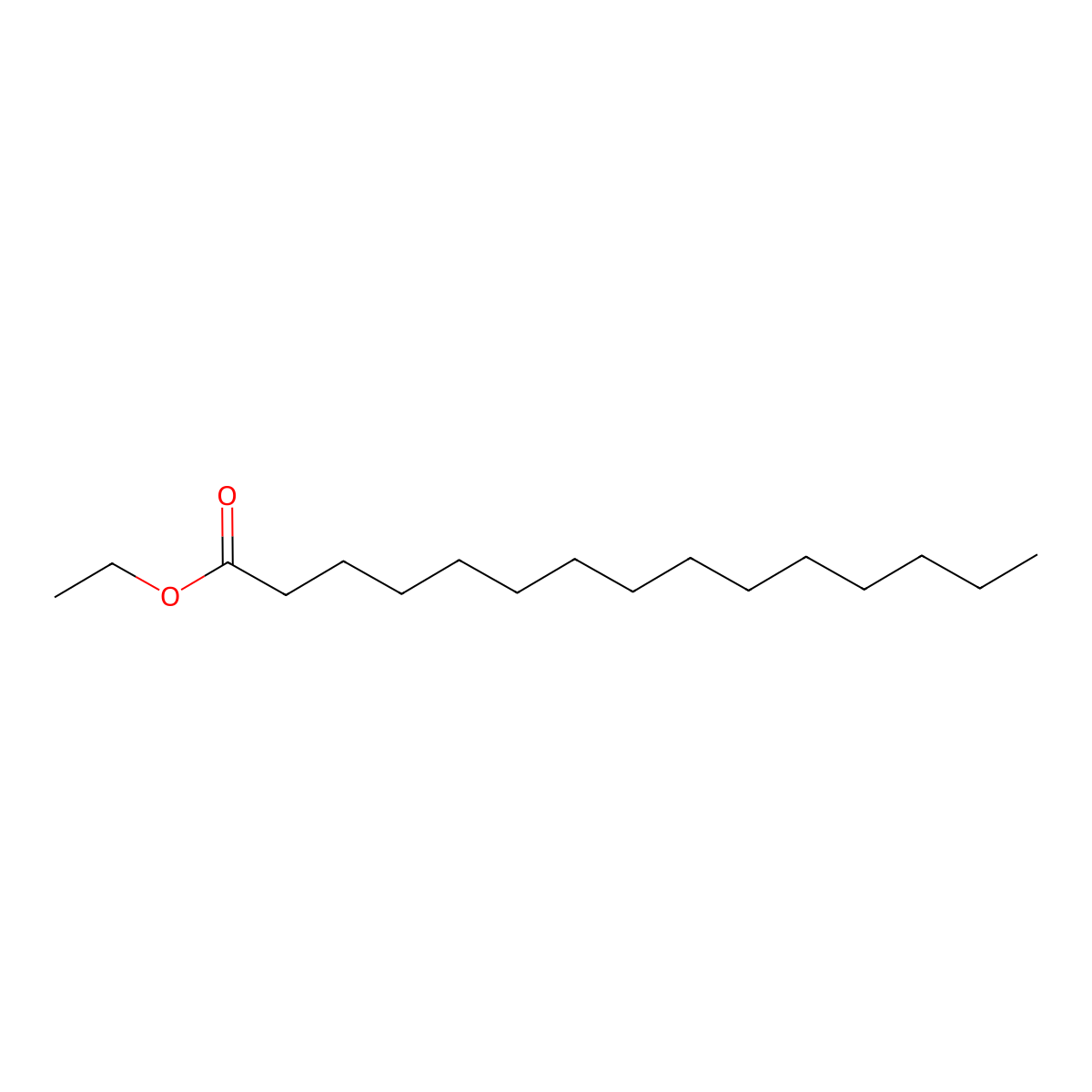 Ethyl pentadecanoate molecular structure, CAS 41114-00-5