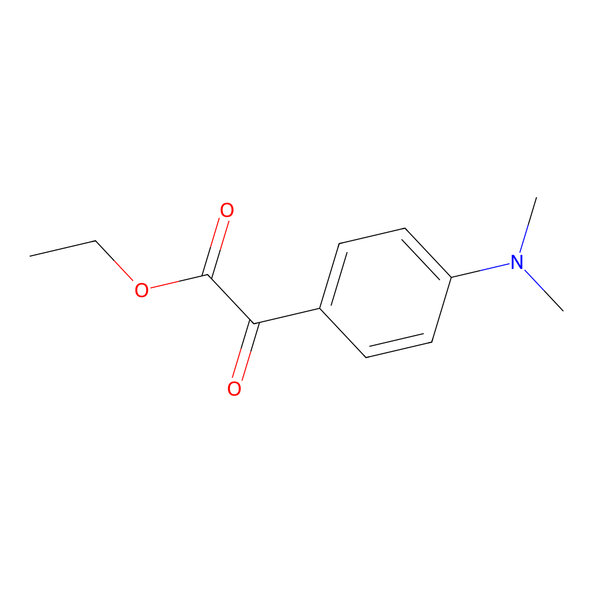 Ethyl 4-dimethylaminobenzoylformate molecular structure, CAS 41116-24-9
