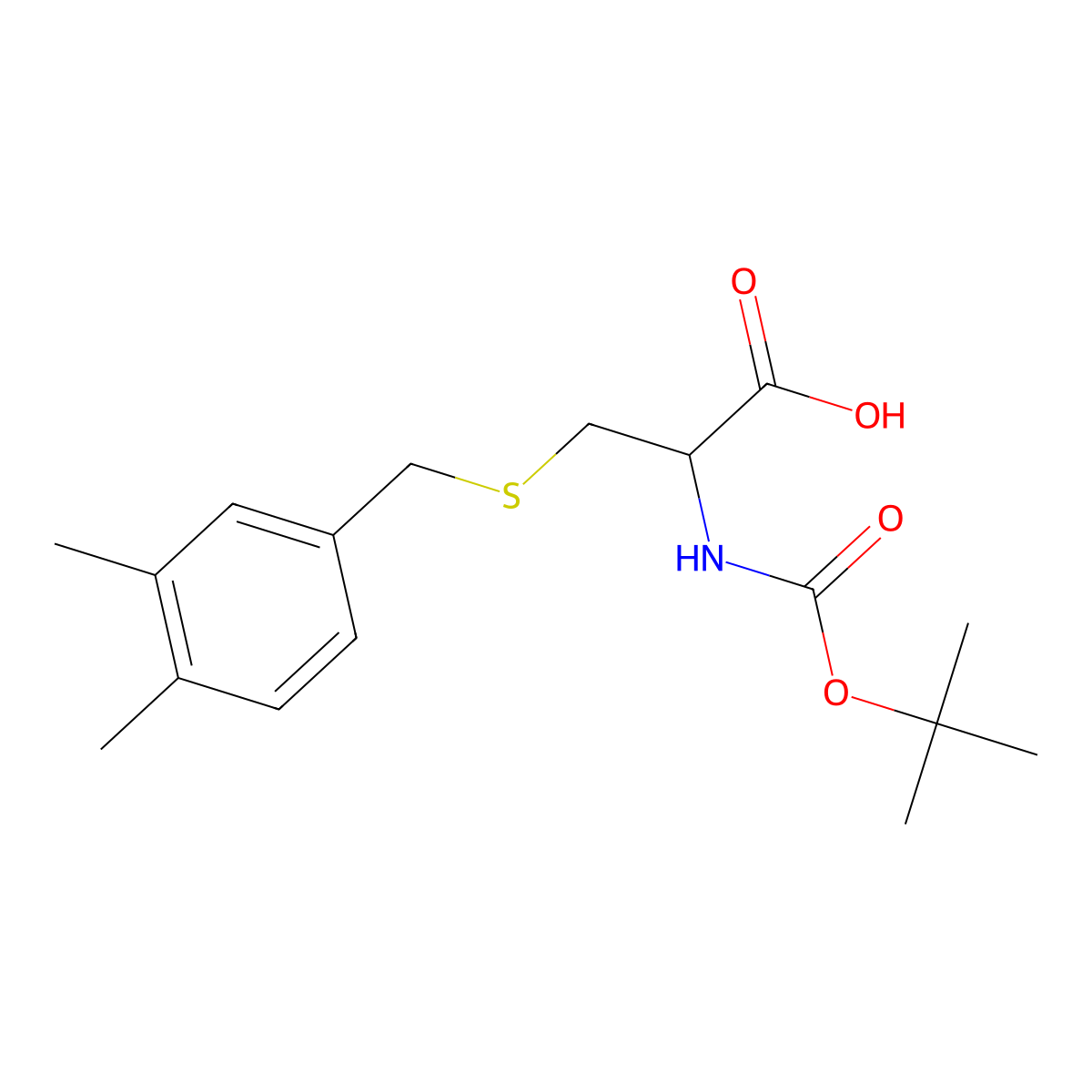 Boc-cys(3,4-dimethylbenzyl)-OH molecular structure, CAS 41117-66-2