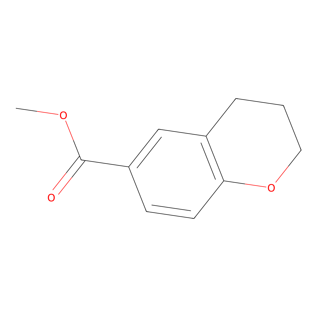 Methyl 3,4-dihydro-2H-1-benzopyran-6-carboxylate molecular structure, CAS 41118-24-5