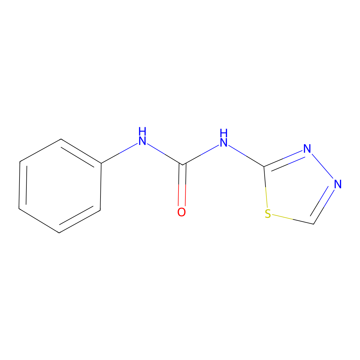 Urea, N-phenyl-N'-1,3,4-thiadiazol-2-yl- molecular structure, CAS 41118-83-6