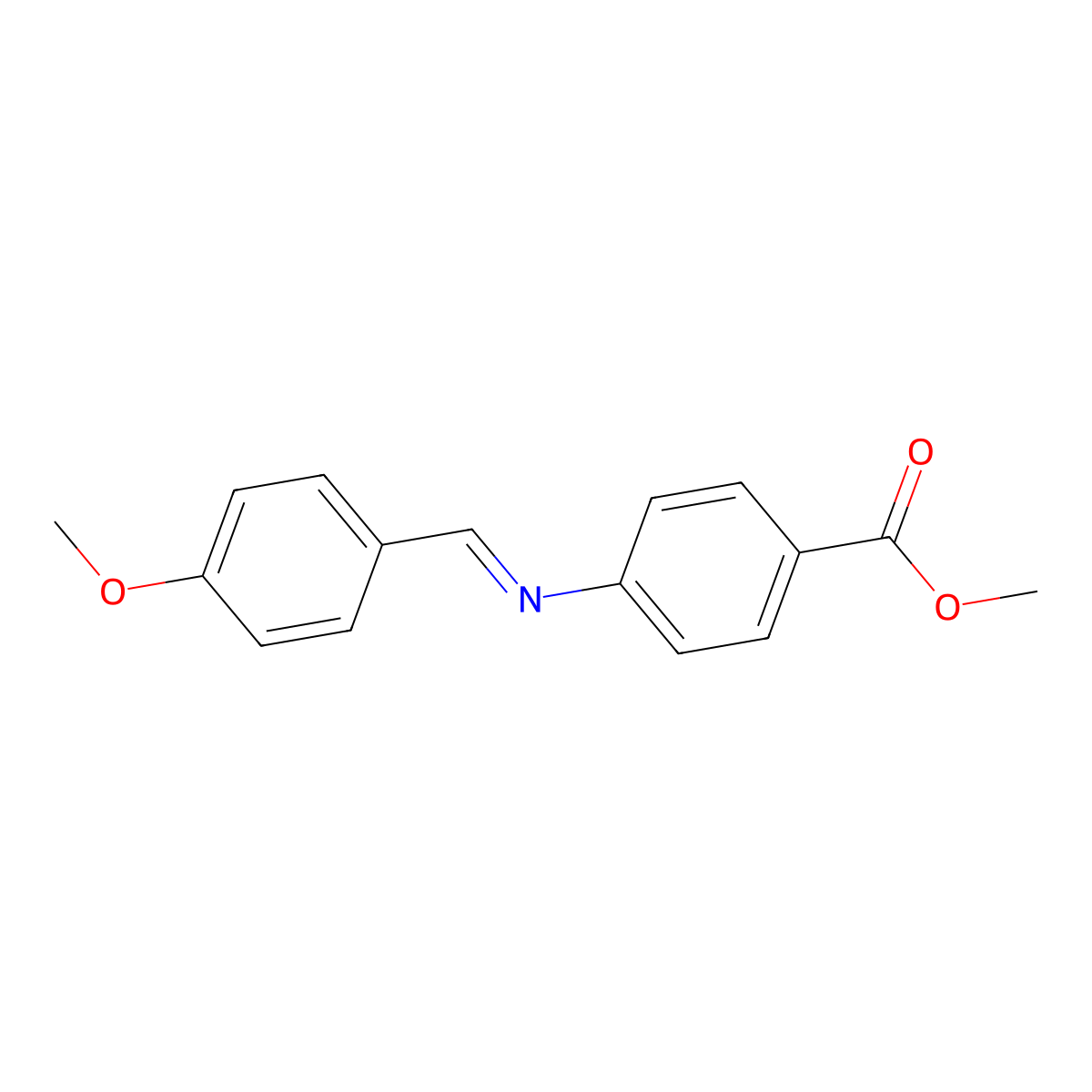 Methyl 4-{[(e)-(4-methoxyphenyl)methylidene]amino}benzoate molecular structure, CAS 4112-08-7