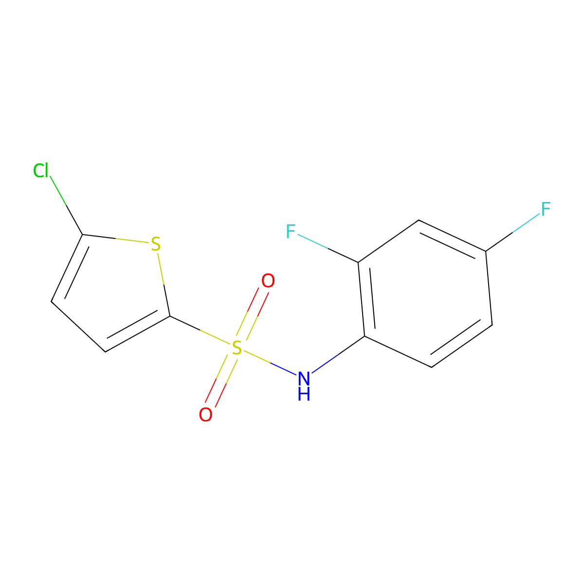 5-chloro-N-(2,4-difluorophenyl)thiophene-2-sulfonamide molecular structure, CAS 411207-61-9
