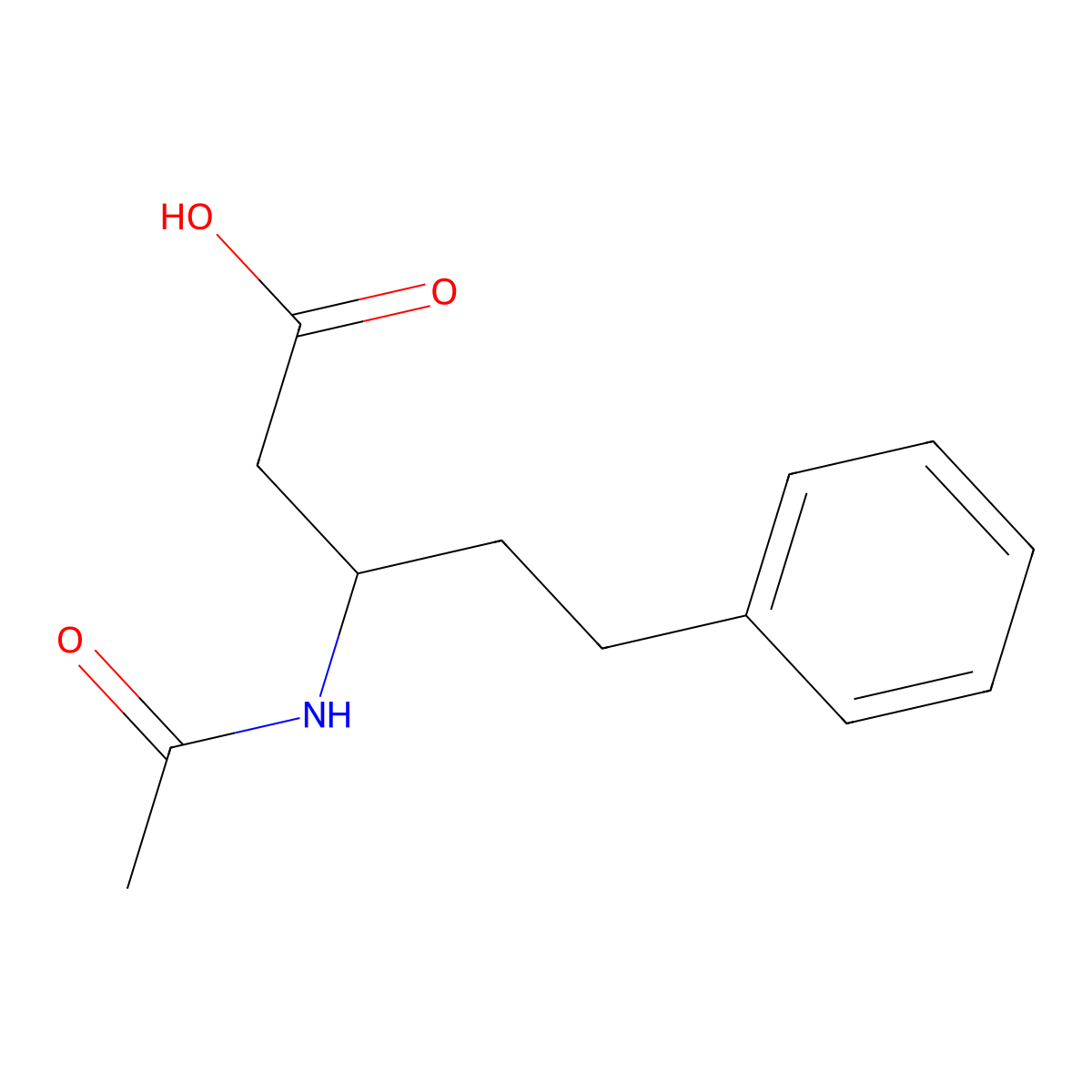 3-Acetamido-5-phenylpentanoic acid molecular structure, CAS 411211-80-8