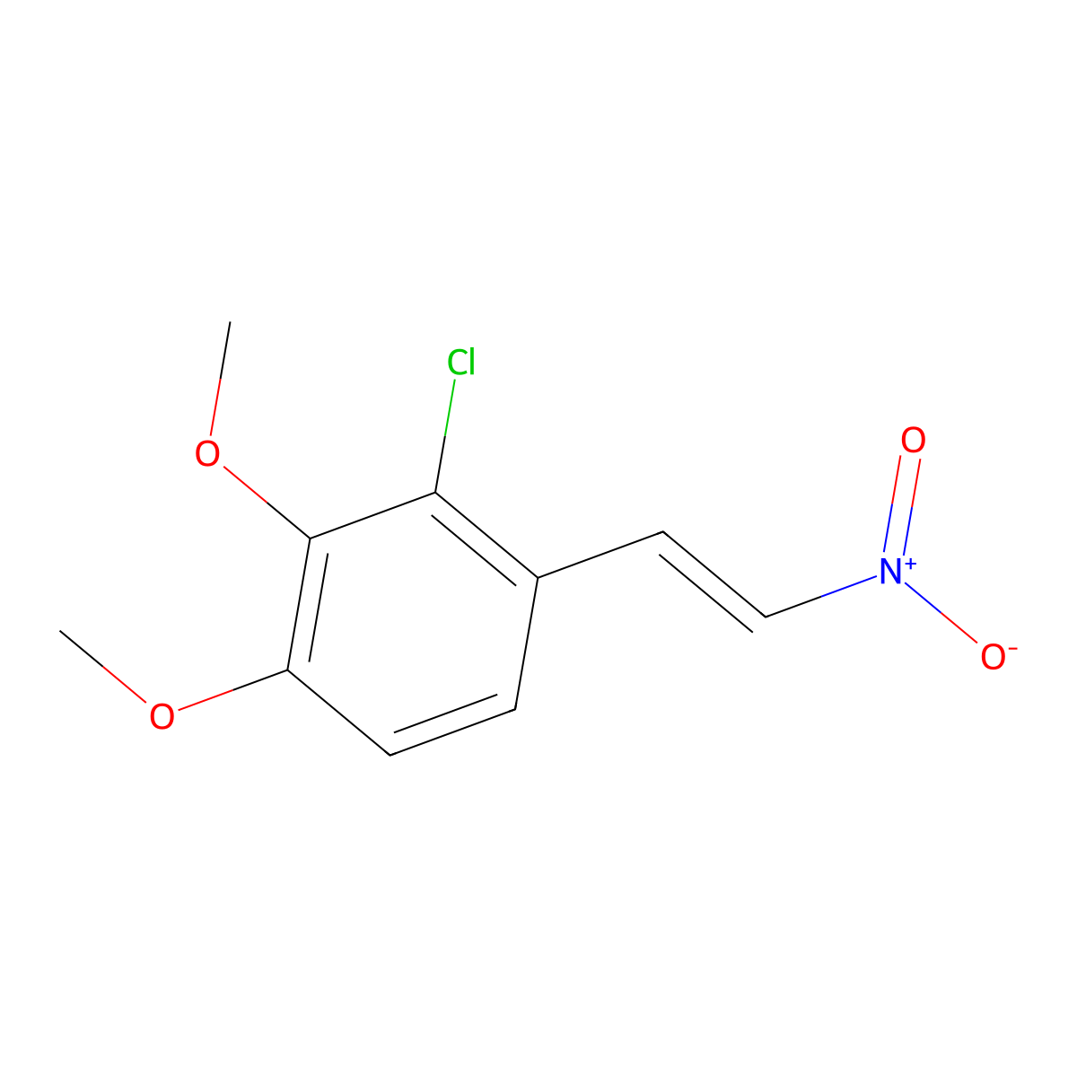 2-Chloro-3,4-dimethoxy-1-[(E)-2-nitroethenyl]benzene molecular structure, CAS 41122-35-4