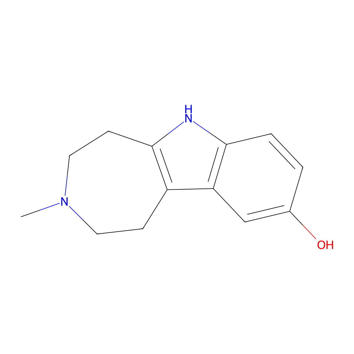 3-Methyl-1,2,3,4,5,6-hexahydroazepino[4,5-b]indol-9-ol molecular structure, CAS 411220-25-2