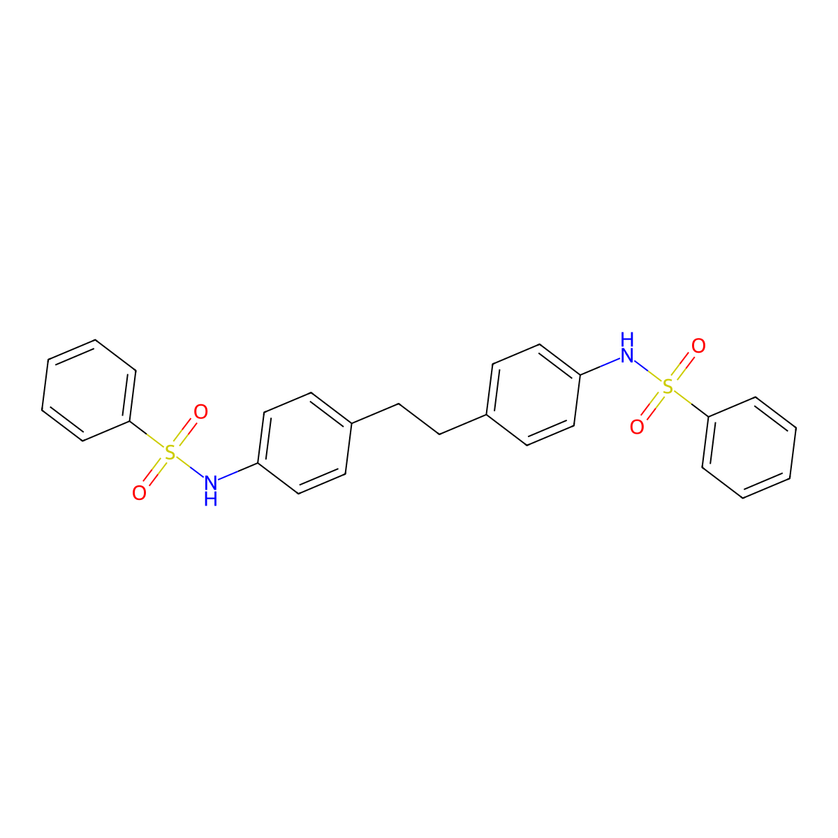 N-[4-[2-[4-(benzenesulfonamido)phenyl]ethyl]phenyl]benzenesulfonamide molecular structure, CAS 411221-08-4