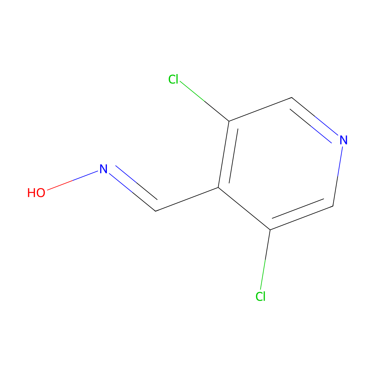 3,5-Dichloro-4-pyridinecarbaldehyde oxime molecular structure, CAS 411222-43-0