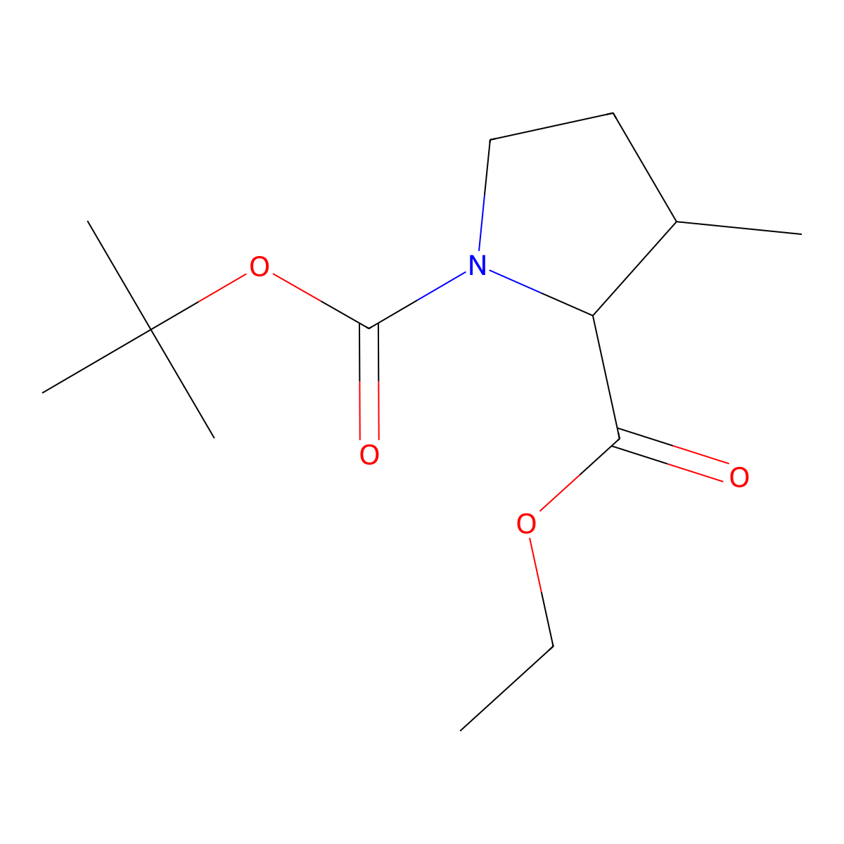 1-(tert-Butyl) 2-ethyl (2S,3S)-3-methylpyrrolidine-1,2-dicarboxylate molecular structure, CAS 411225-57-5