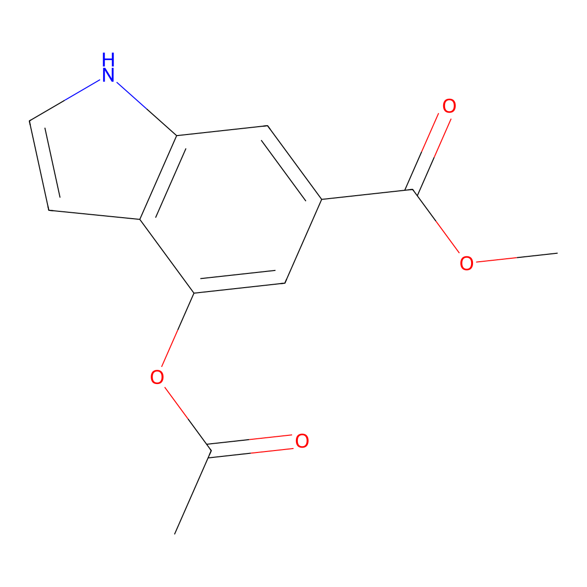 Methyl 4-(Acetyloxy)-1H-Indole-6-Carboxylate molecular structure, CAS 41123-14-2