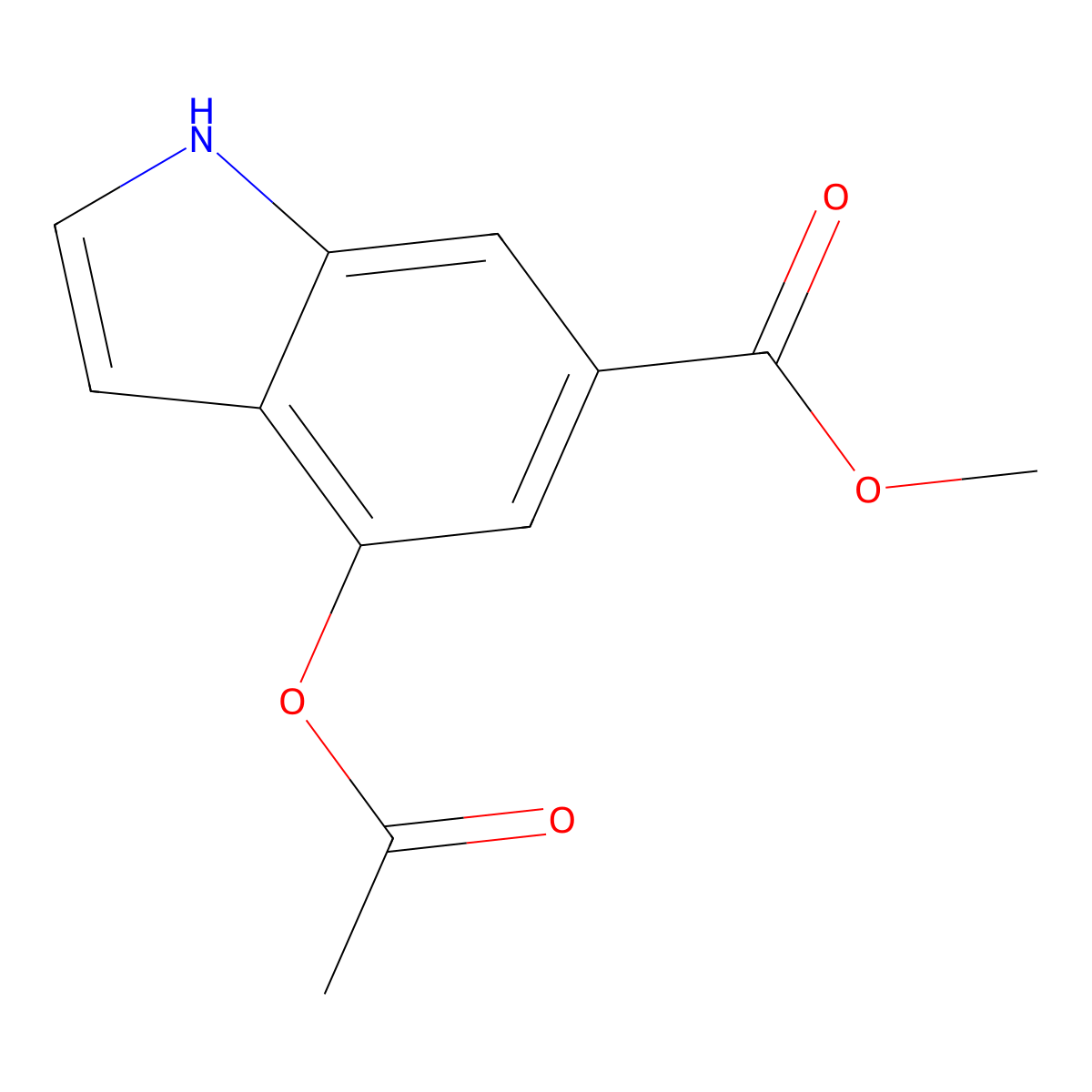 Methyl 4-(Acetyloxy)-1H-Indole-6-Carboxylate molecular structure, CAS 41123-14-2