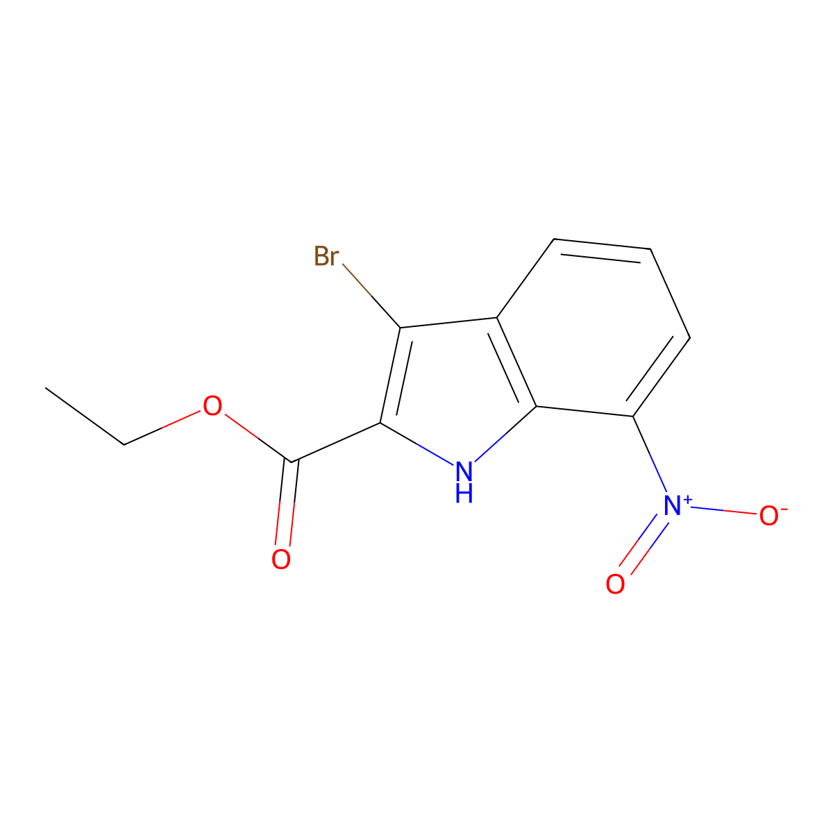 ethyl 3-bromo-7-nitro-1H-indole-2-carboxylate molecular structure, CAS 411230-09-6