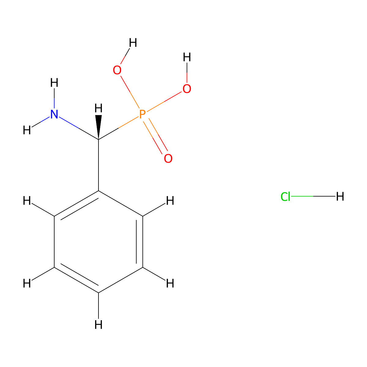 [(R)-amino(phenyl)methyl]phosphonicacidhydrochloride molecular structure, CAS 411231-12-4