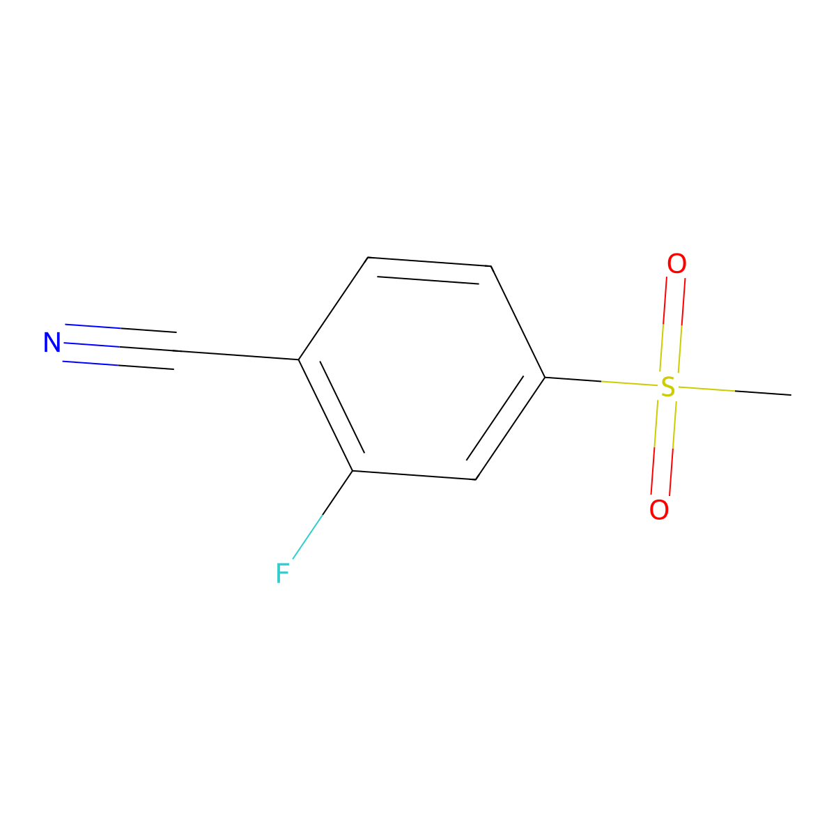 2-Fluoro-4-(methylsulfonyl)benzonitrile molecular structure, CAS 411233-40-4