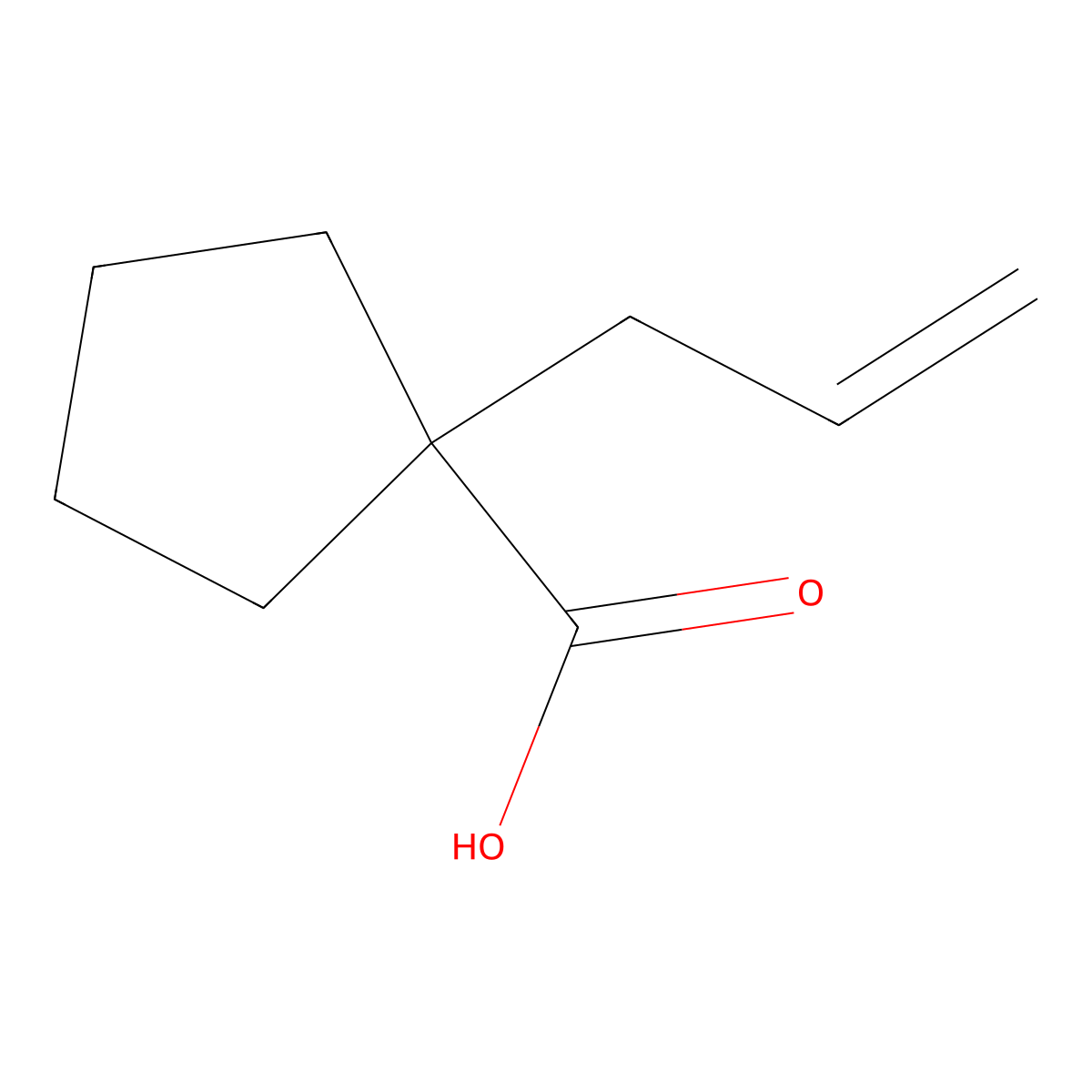 1-(Prop-2-en-1-yl)cyclopentane-1-carboxylic acid molecular structure, CAS 411238-08-9