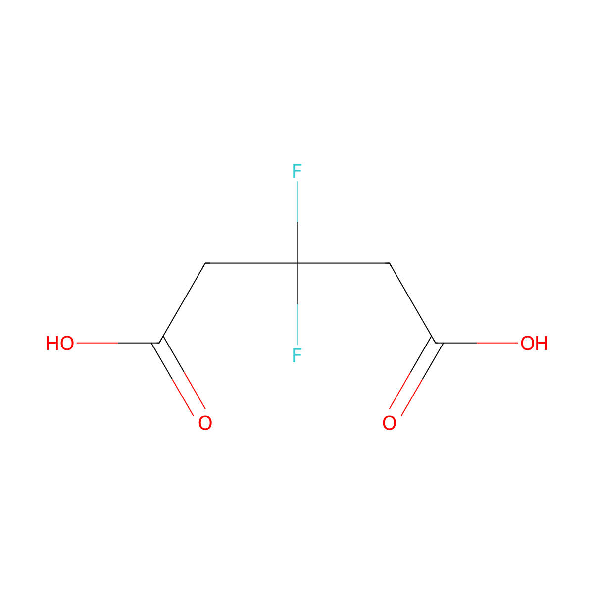 3,3-difluoropentanedioic Acid molecular structure, CAS 41131-19-5
