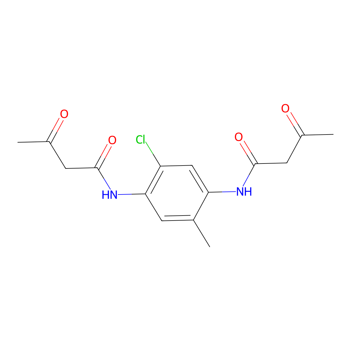 N,N'-(2-chloro-5-methyl-1,4-phenylene)bis[3-oxobutyramide] molecular structure, CAS 41131-65-1
