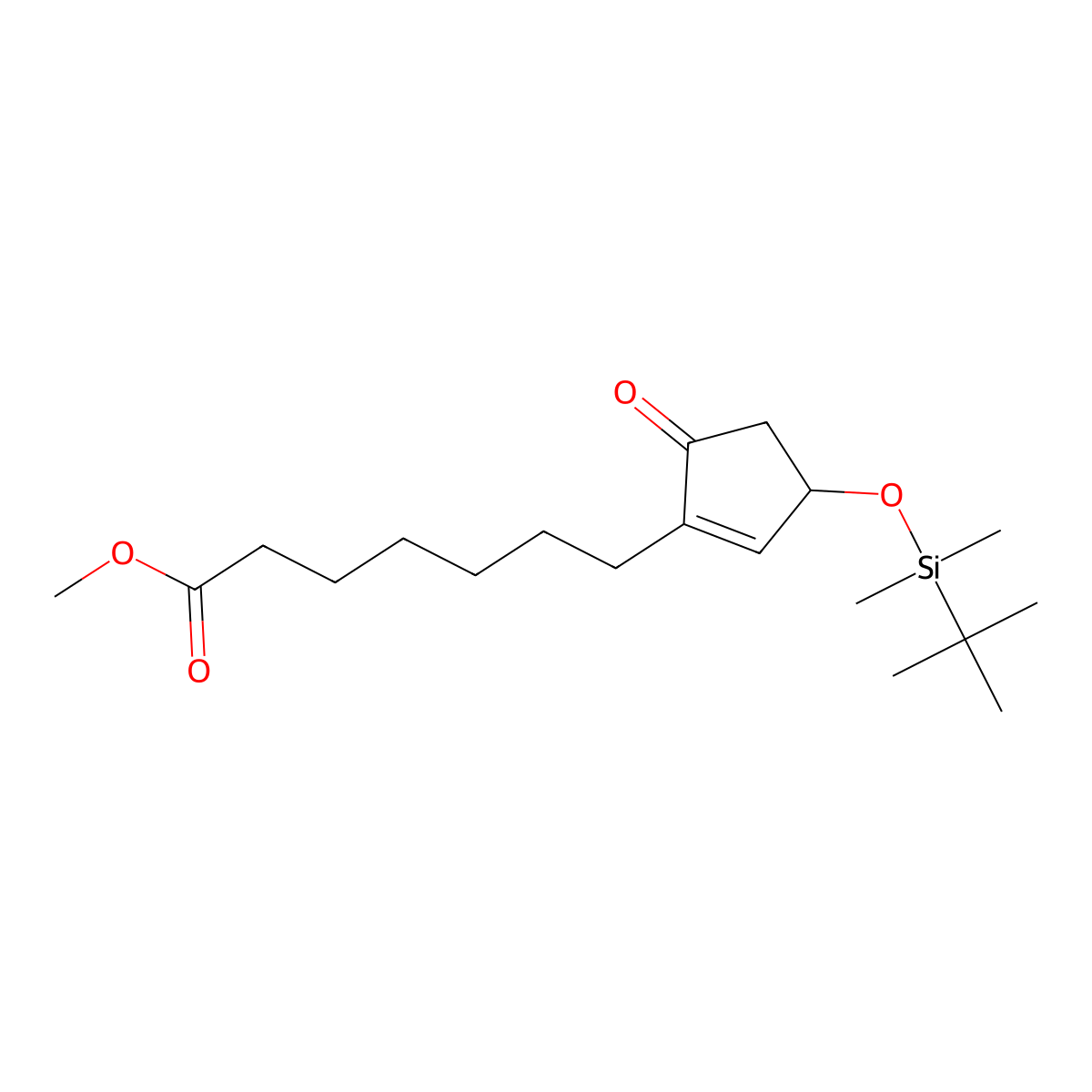 (R)-Methyl 7-(3-((tert-butyldimethylsilyl)oxy)-5-oxocyclopent-1-en-1-yl)heptanoate molecular structure, CAS 41138-69-6