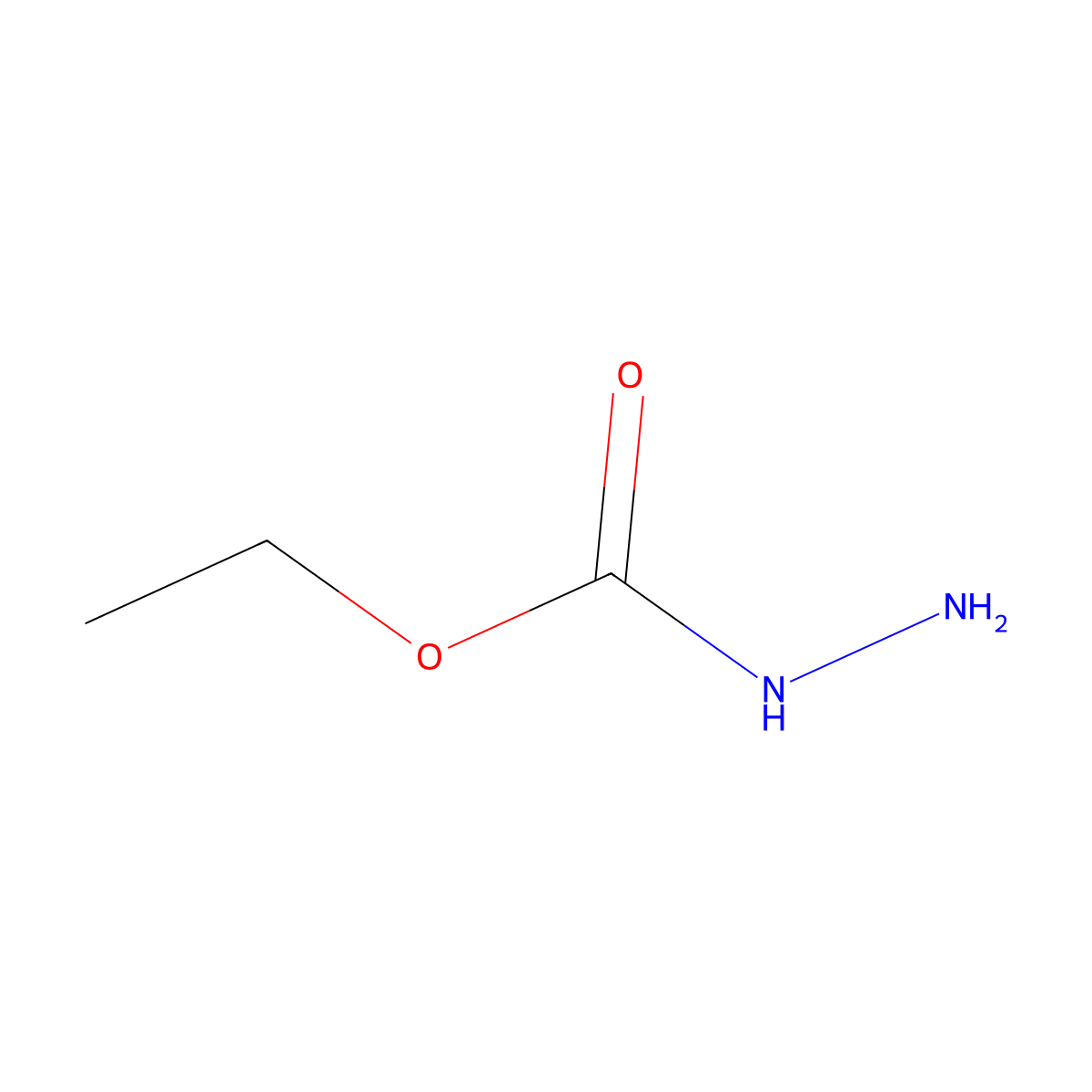 Hydrazinecarboxylic acid, ethyl ester molecular structure, CAS 4114-31-2