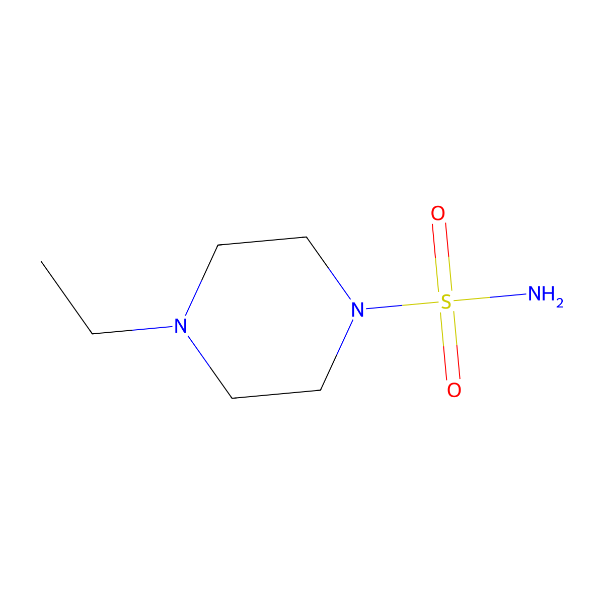 4-Ethylpiperazine-1-sulfonamide molecular structure, CAS 4114-84-5