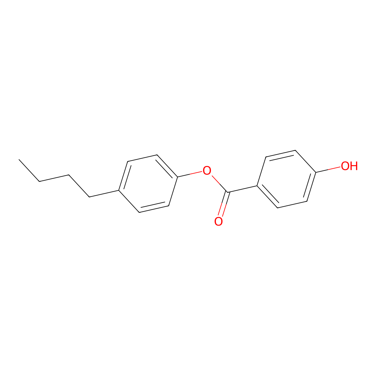 4-Butylphenyl 4-hydroxybenzoate molecular structure, CAS 41141-19-9