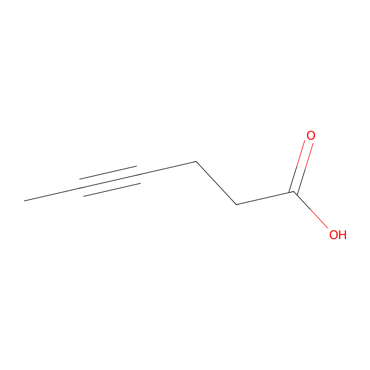 4-Hexynoic acid molecular structure, CAS 41143-12-8