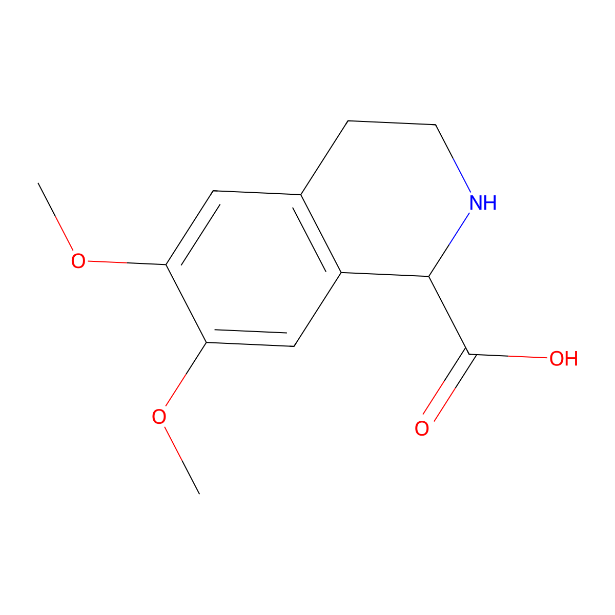 6,7-Dimethoxy-1,2,3,4-tetrahydroisoquinoline-1-carboxylic acid molecular structure, CAS 41143-95-7
