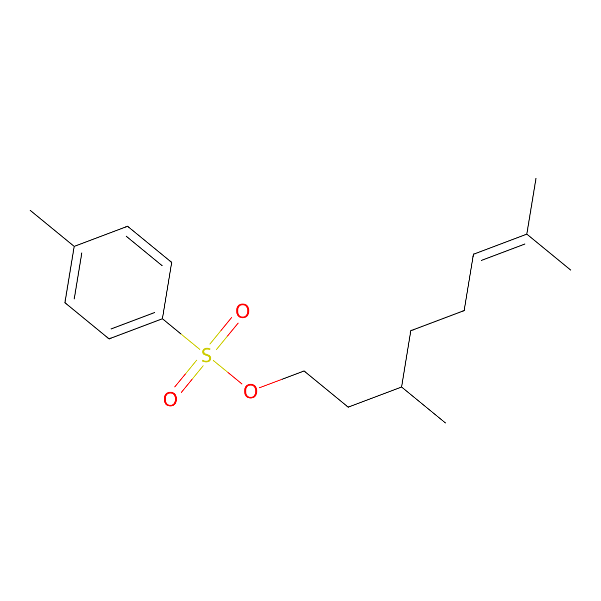 3,7-Dimethyl-6-octenyl p-toluenesulfonate molecular structure, CAS 41144-01-8