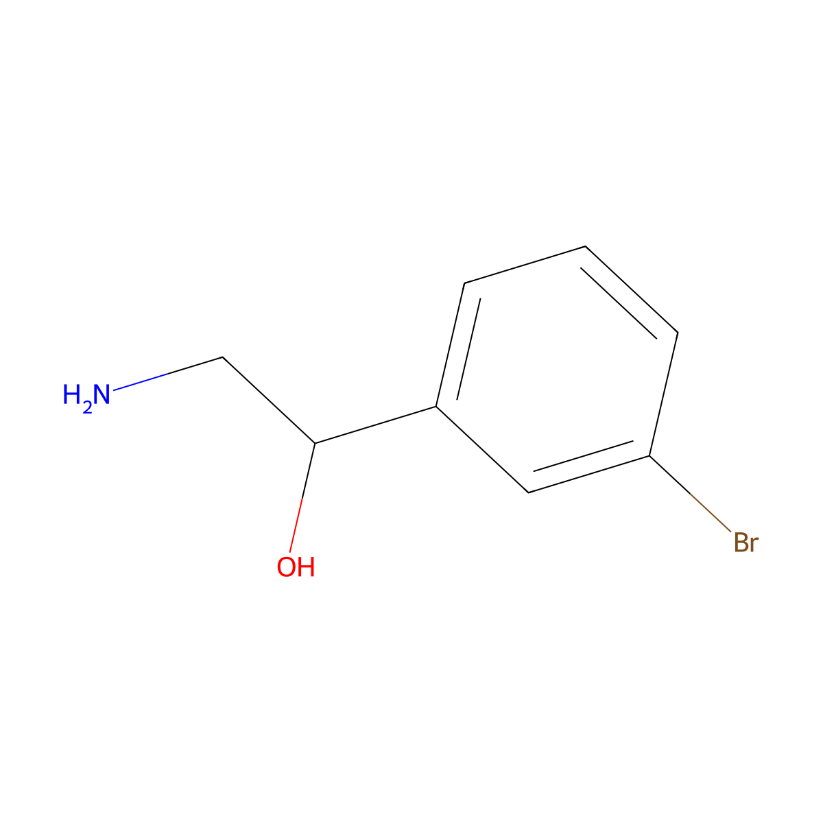 2-Amino-1-(3-bromophenyl)ethan-1-ol molecular structure, CAS 41147-81-3