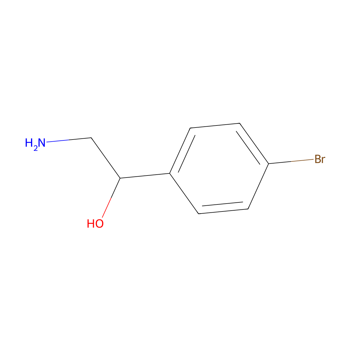 2-Amino-1-(4-bromophenyl)-1-ethanol molecular structure, CAS 41147-82-4