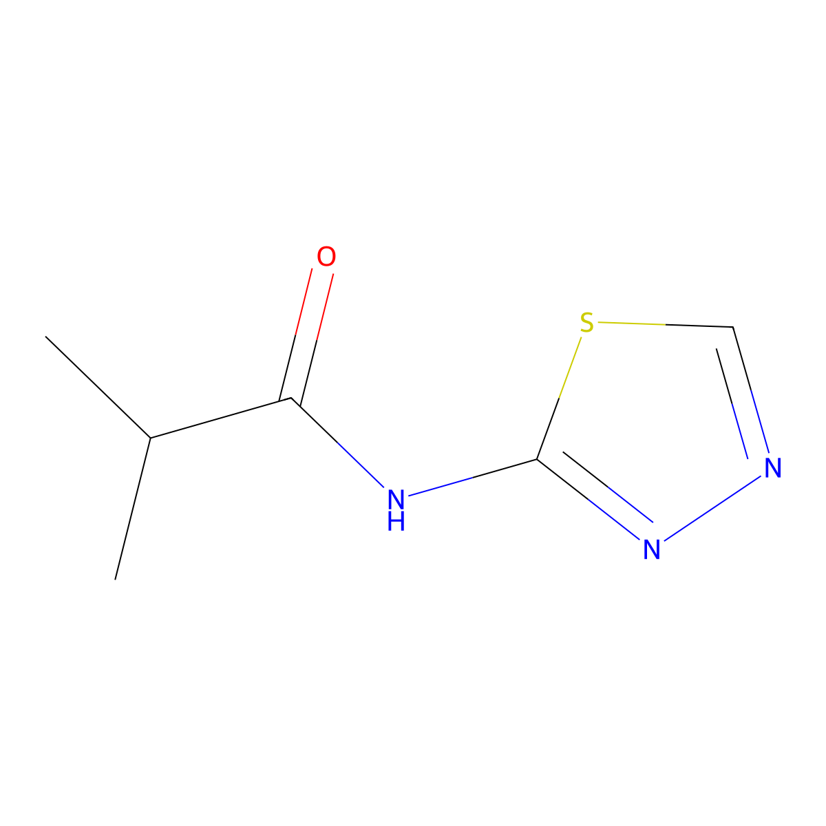 N-[1,3,4]Thiadiazol-2-yl-isobutyramide molecular structure, CAS 41148-04-3