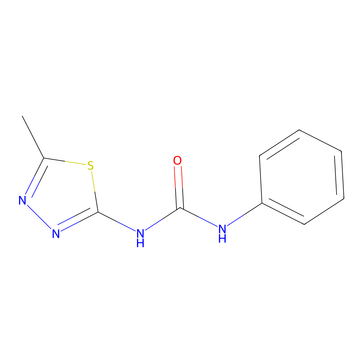 1-(5-Methyl-1,3,4-thiadiazol-2-yl)-3-phenylurea molecular structure, CAS 41148-20-3