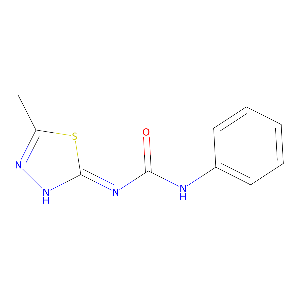 1-(5-Methyl-1,3,4-thiadiazol-2-yl)-3-phenylurea molecular structure, CAS 41148-20-3