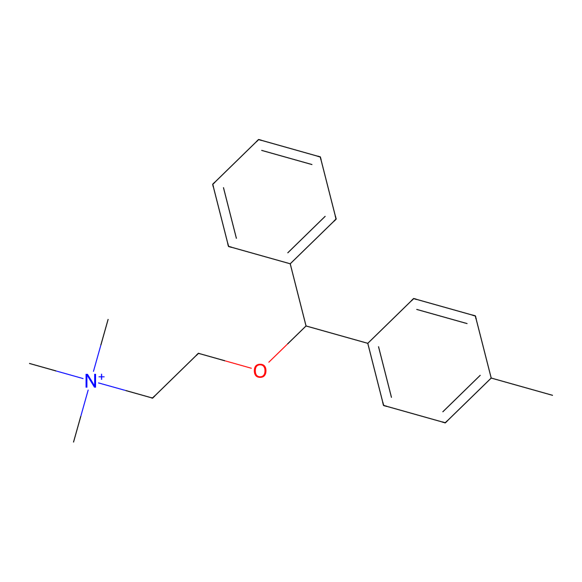 Ethanaminium, N,N,N-trimethyl-2-((4-methylphenyl)phenylmethoxy)- molecular structure, CAS 41149-66-0