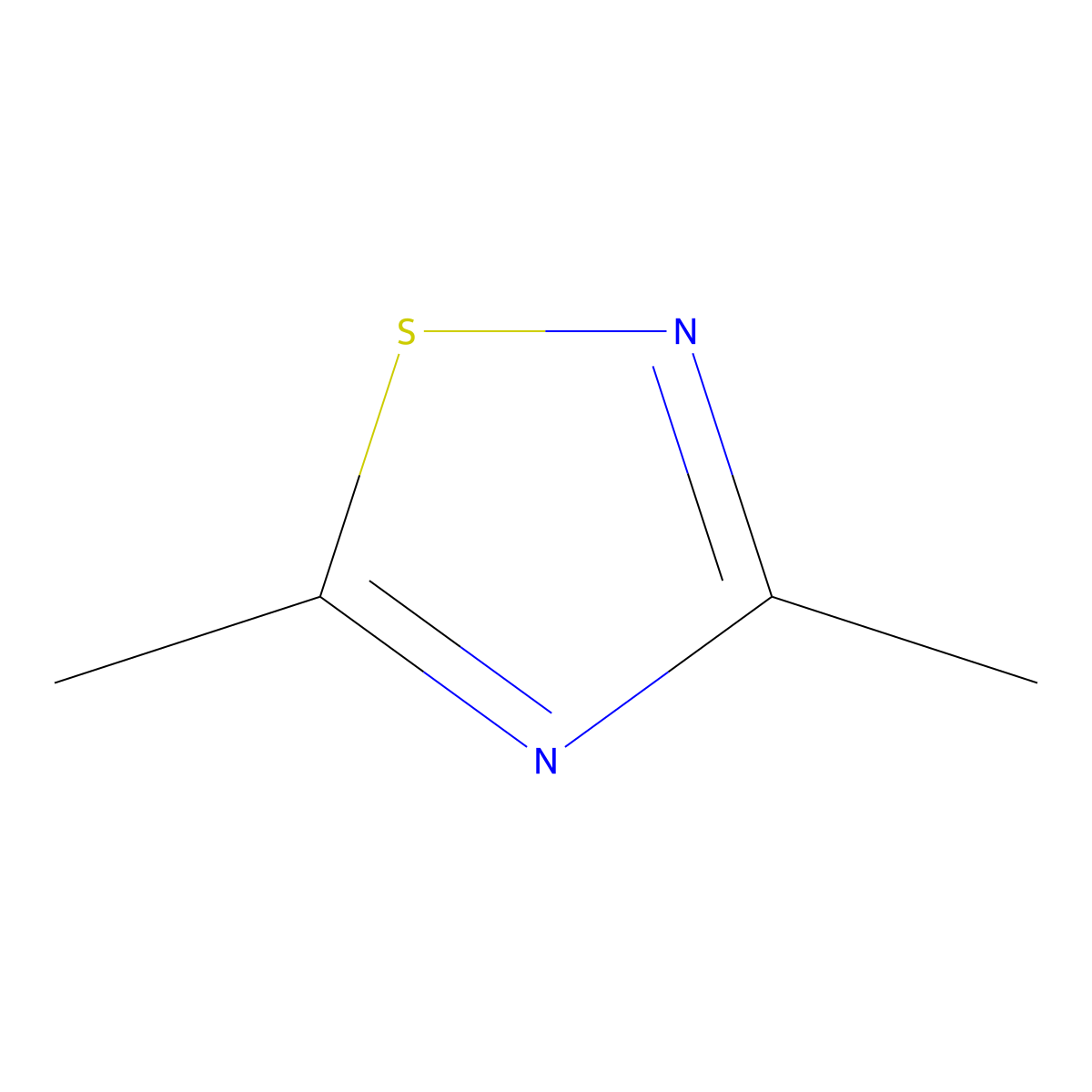 Dimethyl-1,2,4-thiadiazole molecular structure, CAS 4115-14-4