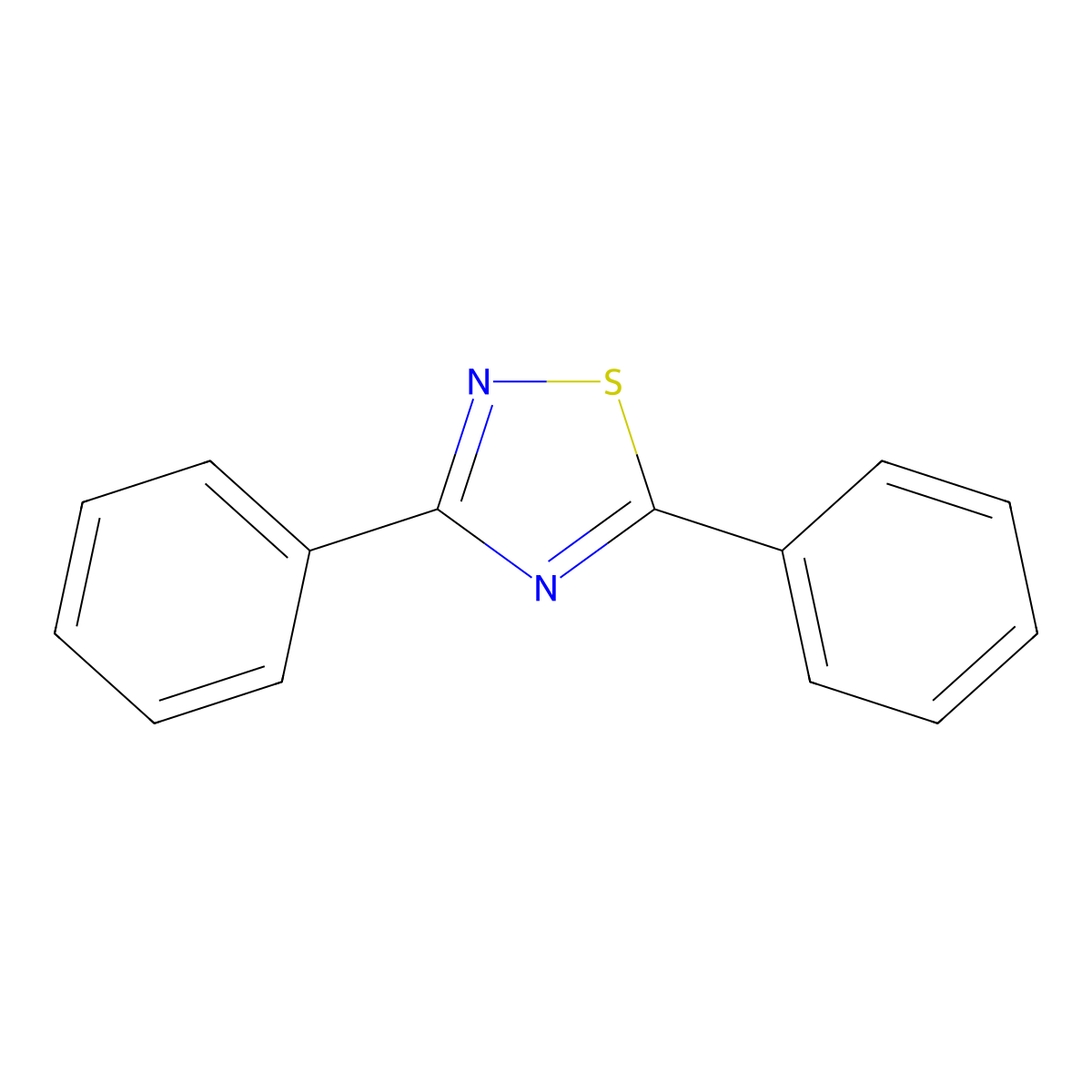 1,2,4-Thiadiazole, 3,5-diphenyl- molecular structure, CAS 4115-15-5