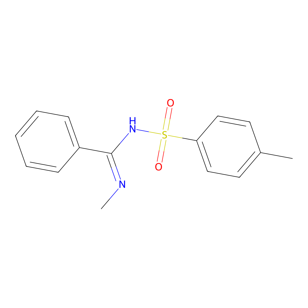 (E)-N-methyl-N'-tosylbenzimidamide molecular structure, CAS 4115-21-3