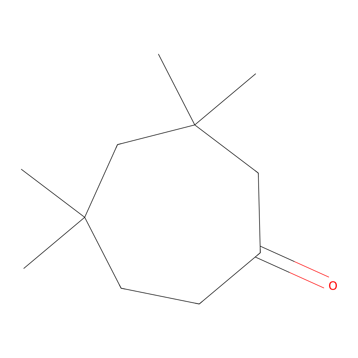 3,3,5,5-Tetramethylcycloheptan-1-one molecular structure, CAS 41158-35-4