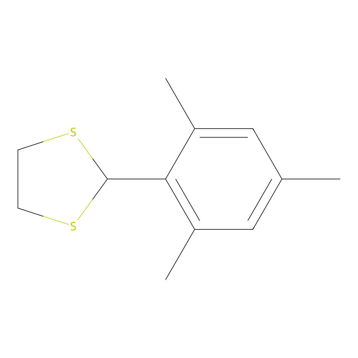 1,3-Dithiolane, 2-mesityl- molecular structure, CAS 41159-04-0