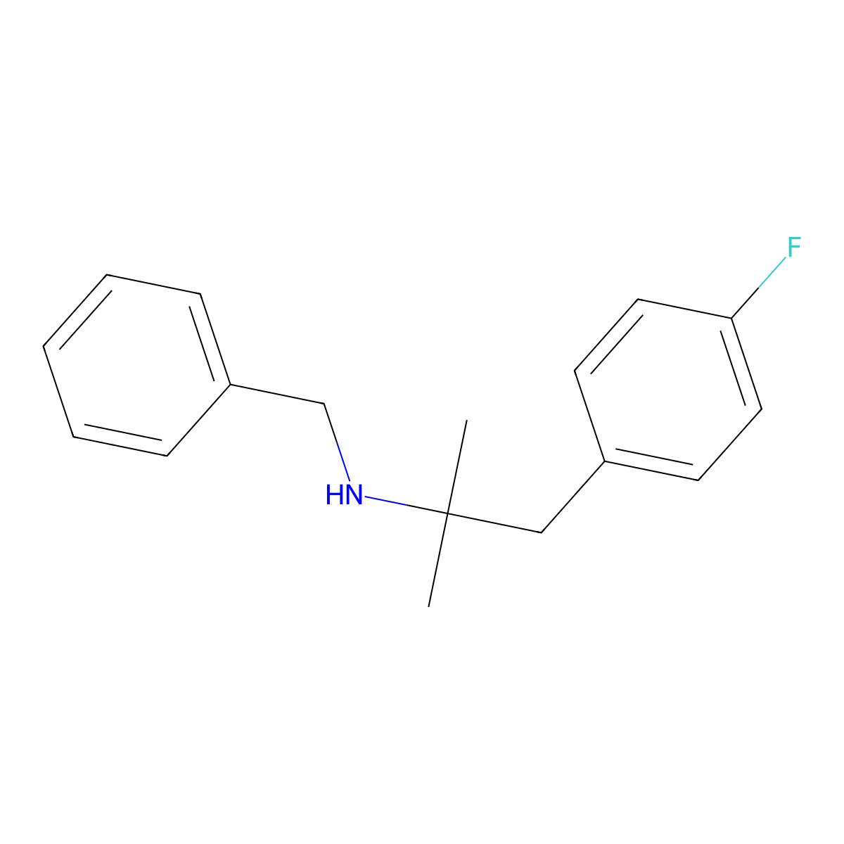 N-Benzyl-1-(4-fluorophenyl)-2-methyl-2-aminopropane molecular structure, CAS 4116-02-3