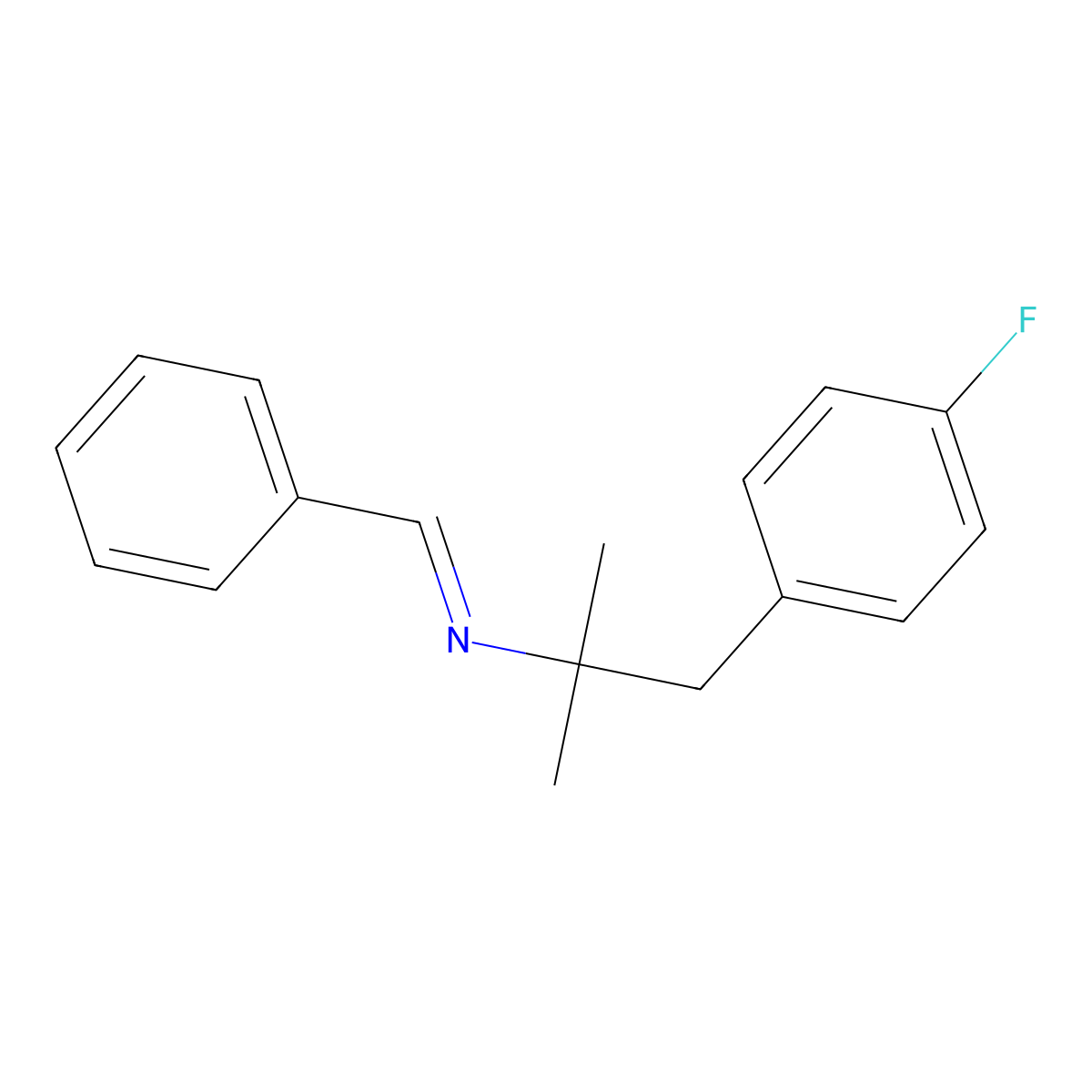 N-Benzylidene-1,1-dimethyl-2-(4-fluorophenyl)ethylamine molecular structure, CAS 4116-06-7