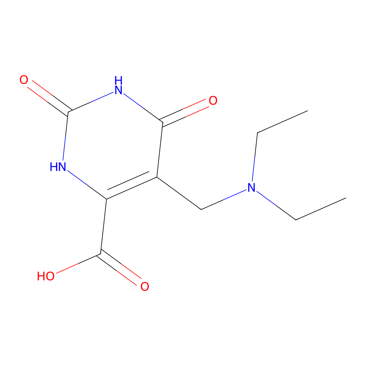 5-[(Diethylamino)methyl]-2,6-dioxo-1,2,3,6-tetrahydropyrimidine-4-carboxylic acid molecular structure, CAS 4116-22-7