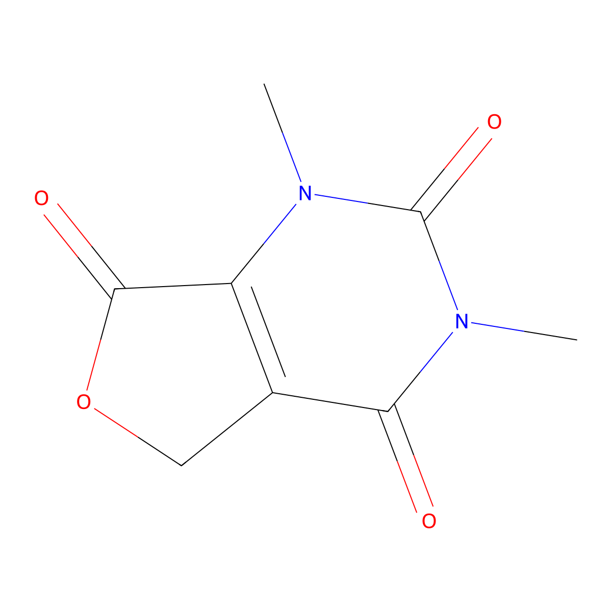 1,3-dimethyl-1,5-dihydrofuro[3,4-d]pyrimidine-2,4,7(3H)-trione molecular structure, CAS 4116-35-2