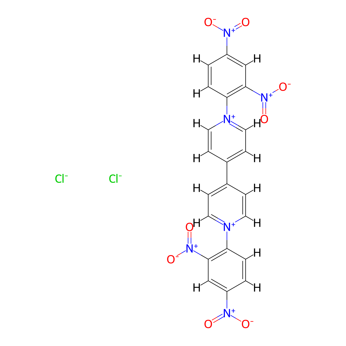 1,1'-Bis(2,4-dinitrophenyl)-4,4'-bipyridinium Dichloride molecular structure, CAS 41168-79-0