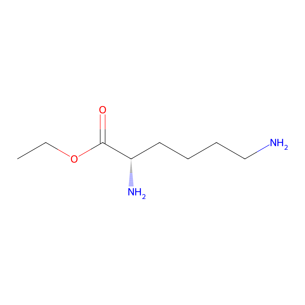 Ethyl L-lysinate molecular structure, CAS 4117-33-3