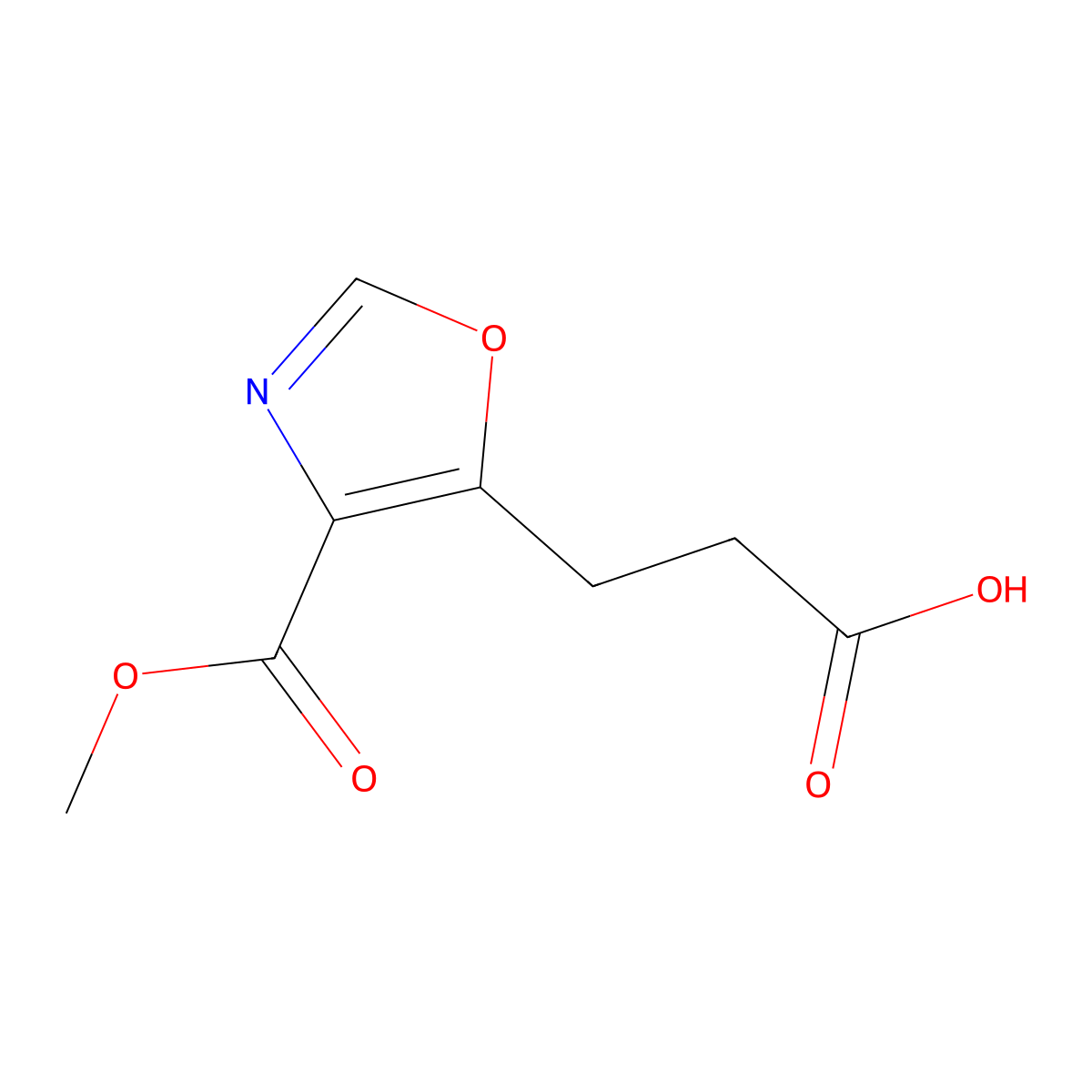 3-[4-(Methoxycarbonyl)-1,3-oxazol-5-yl]propanoic acid molecular structure, CAS 41172-61-6